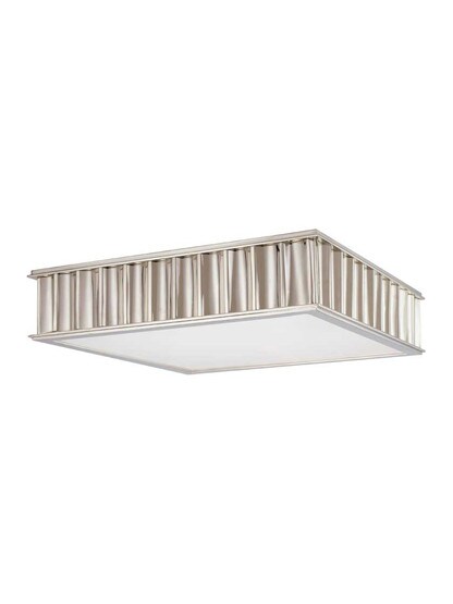 Middlebury Square 3-Light Flush Mount in Polished Nickel.